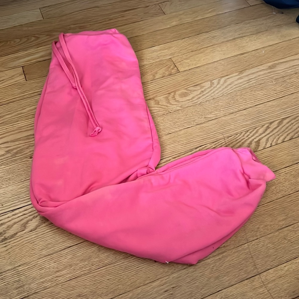 Cotton candy pink tie dye sweatpants